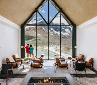 Glacier View Lodge met uitzicht op gletsjerlandschap
