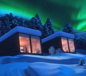 Noorderlicht glazen iglo Lapland, Arctic Famlie Nest, Jeris Lakeside Resort