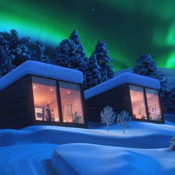 Noorderlicht glazen iglo Lapland, Arctic Famlie Nest, Jeris Lakeside Resort