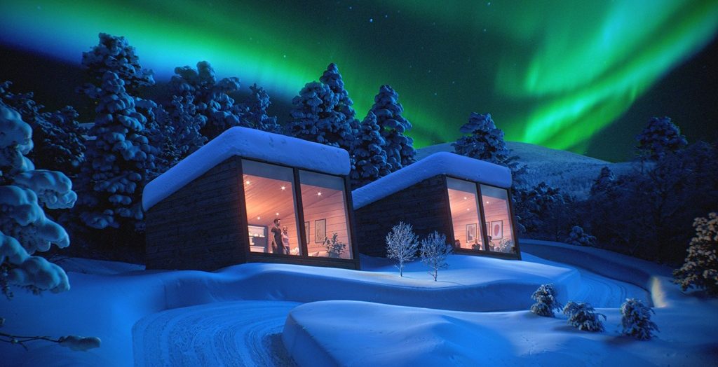 Glazen iglo Lapland, Arctic Famlie Nest, Jeris Lakeside Resort