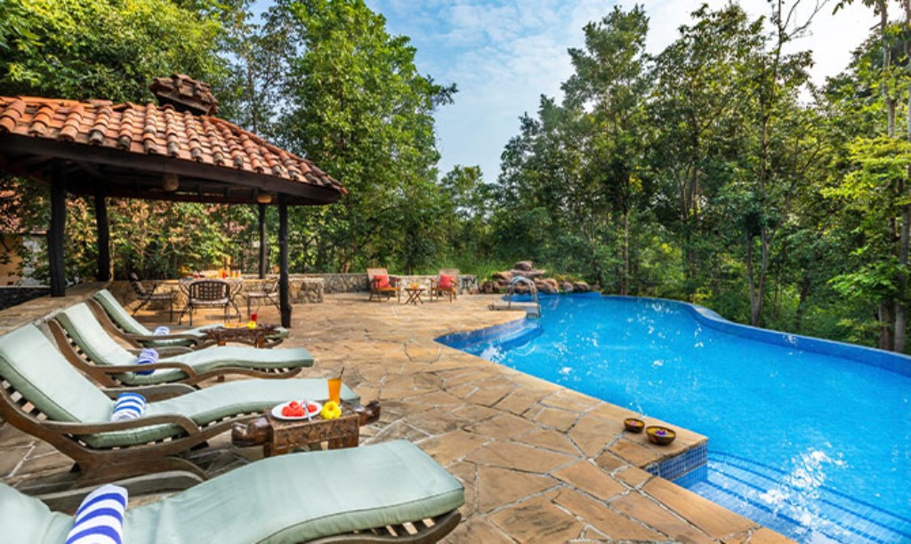 Zwembad, India luxe tijgerreis