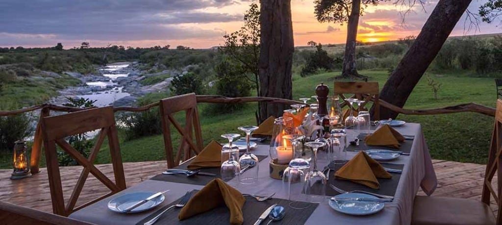 ekero Camp dinner from your deck