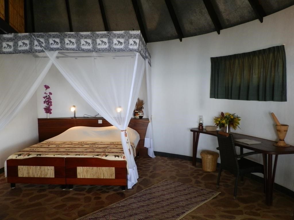 Slaapkamer, Speke Bay Lodge