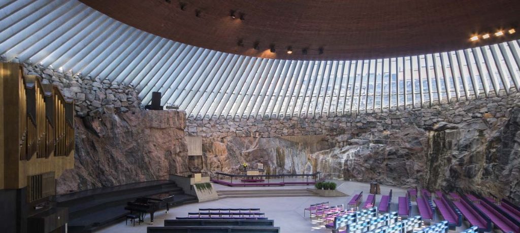 Temppeliaukio rotskerk, Helsinki, Finland