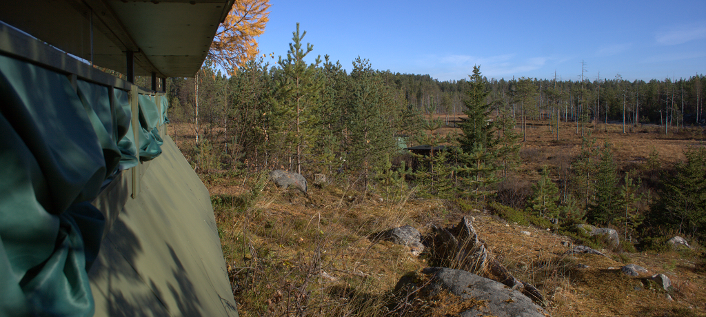 Beren observatie Lodge, Taiga wouden, Finland