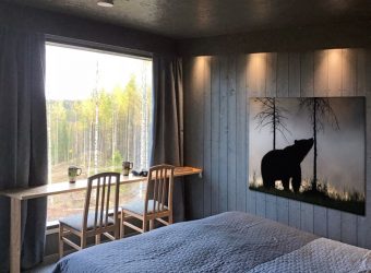 Beren observatie Lodge, Taiga wouden, Finland