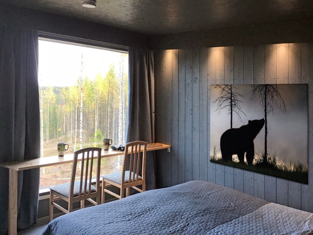 Beren observatie Lodge, Taiga wouden, Finland