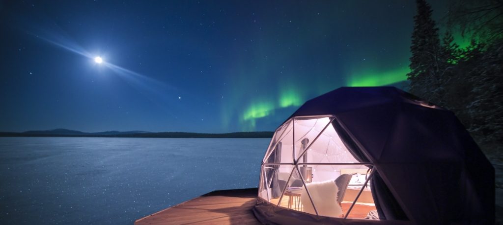 Aurora Domes Torassieppi, Noorderlichtweekend Fins Lapland, bijzondere overnachtingen