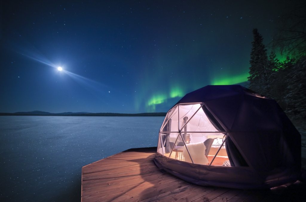 Aurora Domes Torassieppi, Noorderlichtweekend Fins Lapland, bijzondere overnachtingen